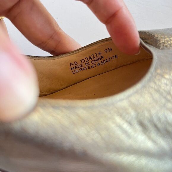 Cole Haan x Nike Air Slingback Pumps Open Peep-toes Size 9B Metallic Gold Sandal - Picture 8 of 8